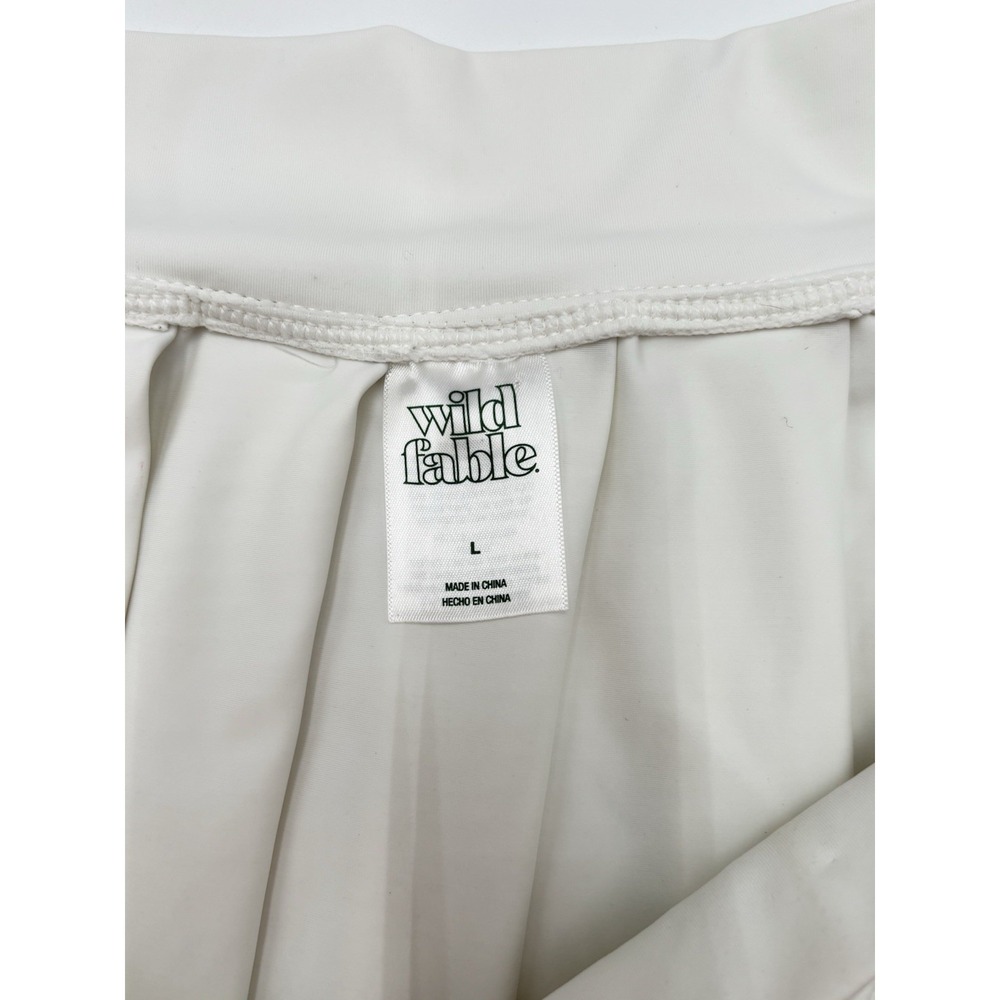 Wild Fable White Pleated Tennis Skirt Preppy Schoolcore Stretch‎ Mini L - Picture 3 of 9